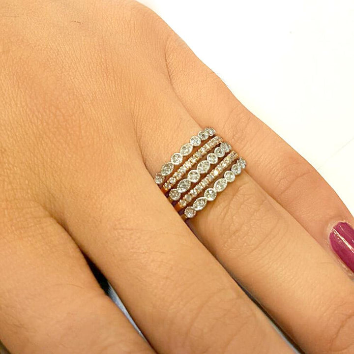 14K White Gold 1/5 Ct.Tw. Diamond Stackable Band