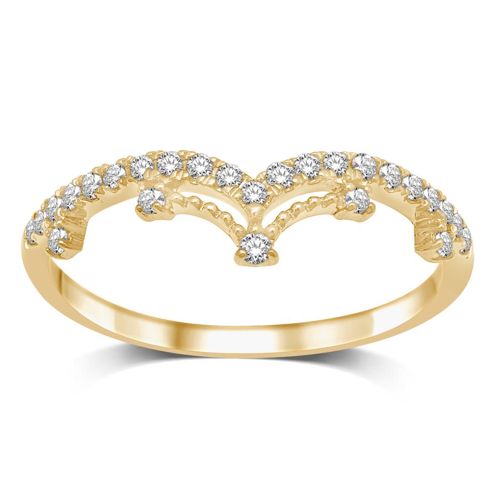 14K Yellow Gold 1/5 Ct.Tw. Diamond Stackable Band
