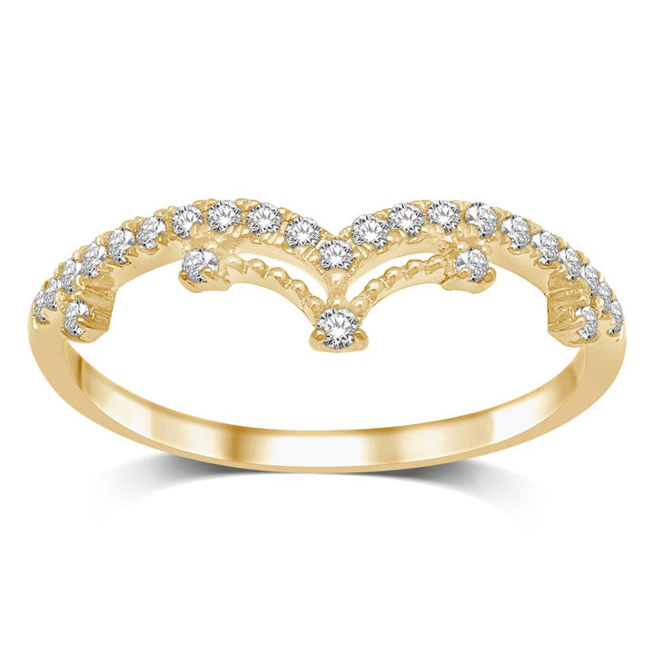 14K Yellow Gold 1/5 Ct.Tw. Diamond Stackable Band
