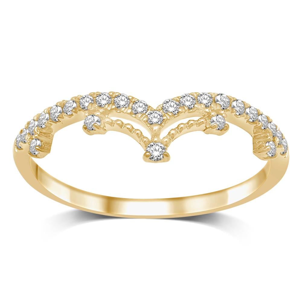 14K Yellow Gold 1/5 Ct.Tw.Diamond Stackable Band