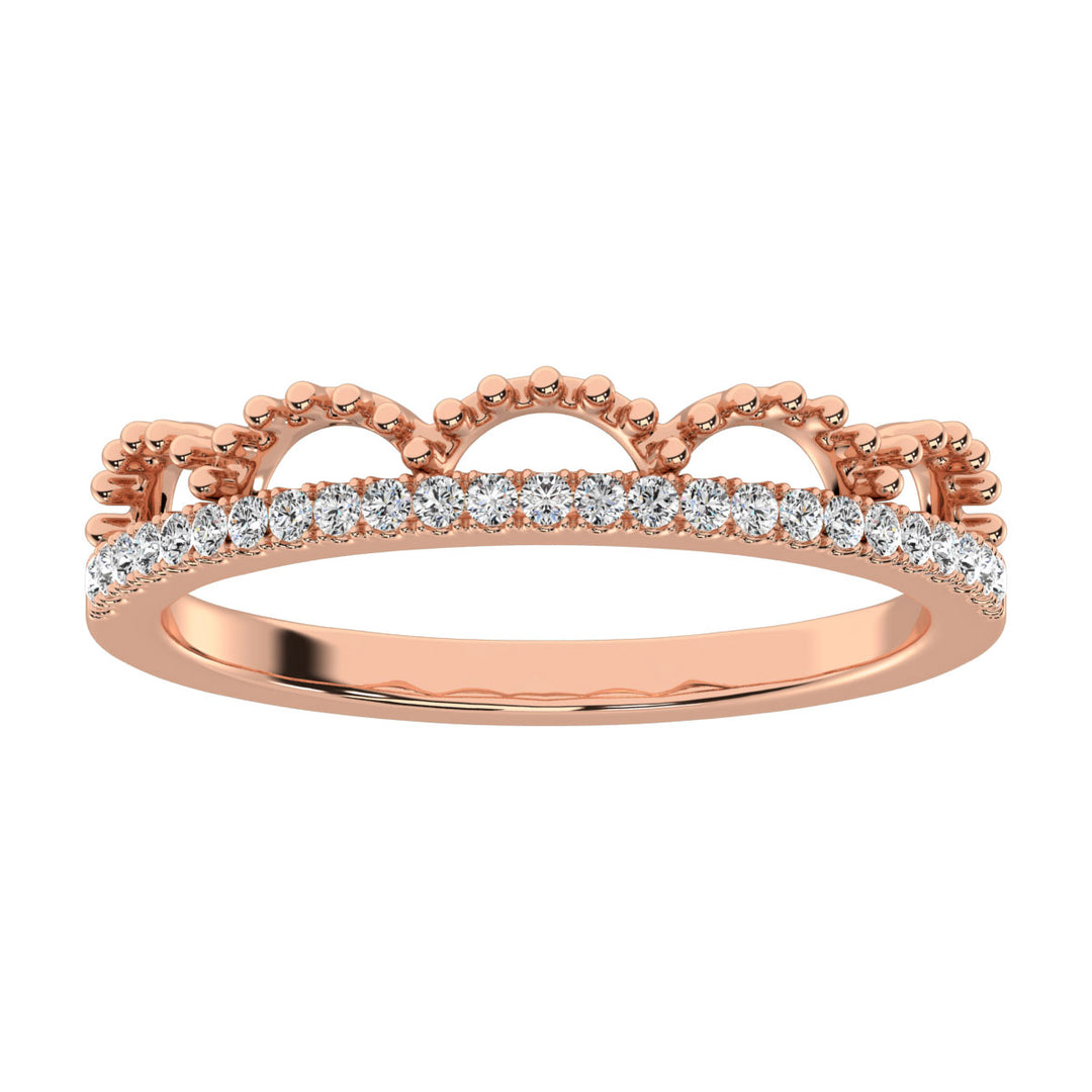 14K Rose Gold 1/10 Ct.Tw. Diamond Stackable Band