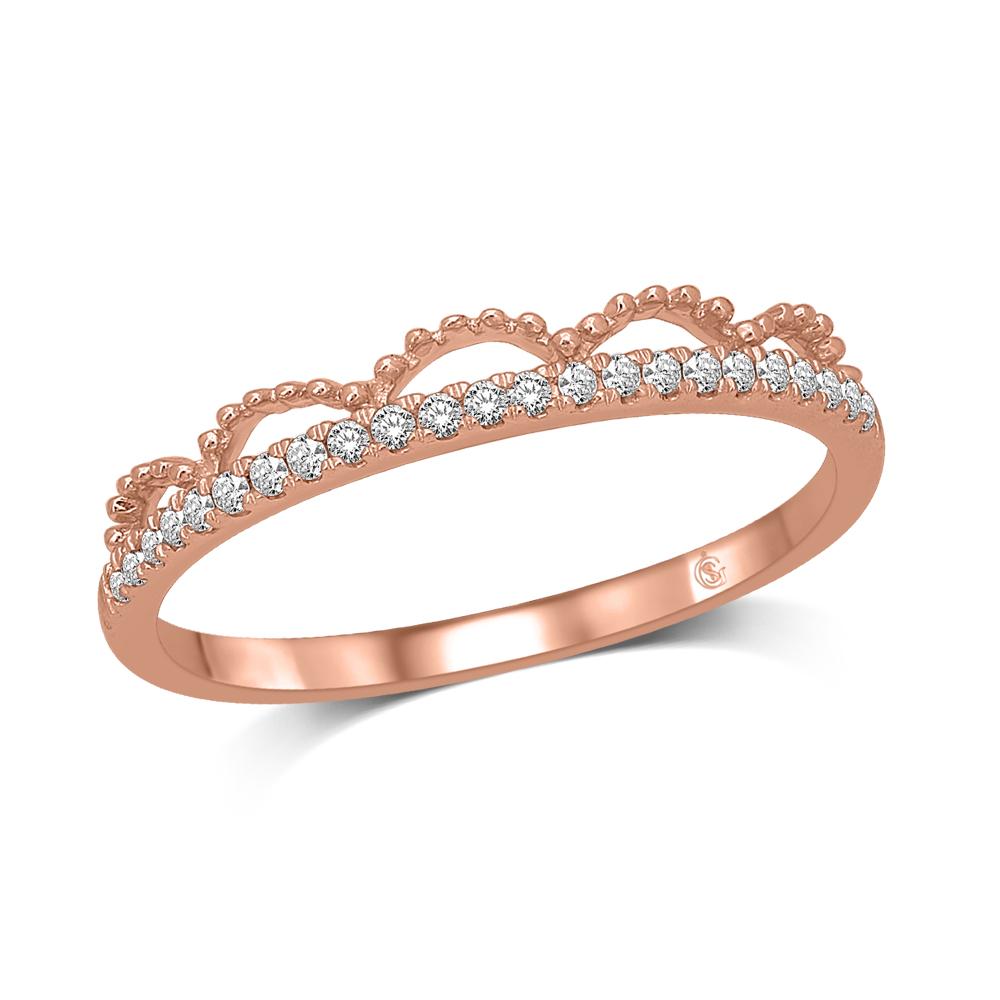 14K Rose Gold 1/10 Ct.Tw. Diamond Stackable Band