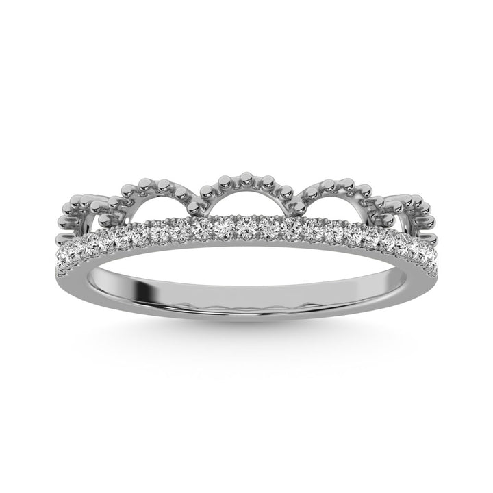 14K White Gold 1/10 Ct.Tw. Diamond Stackable Band
