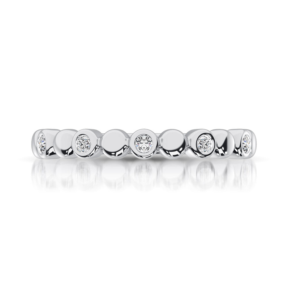 14K White Gold 1/20 Ct.Tw. Diamond Stackable Band