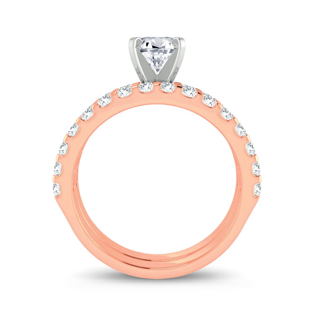14k Rose Gold 1ct Lab Diamond Engagement Ring Setting