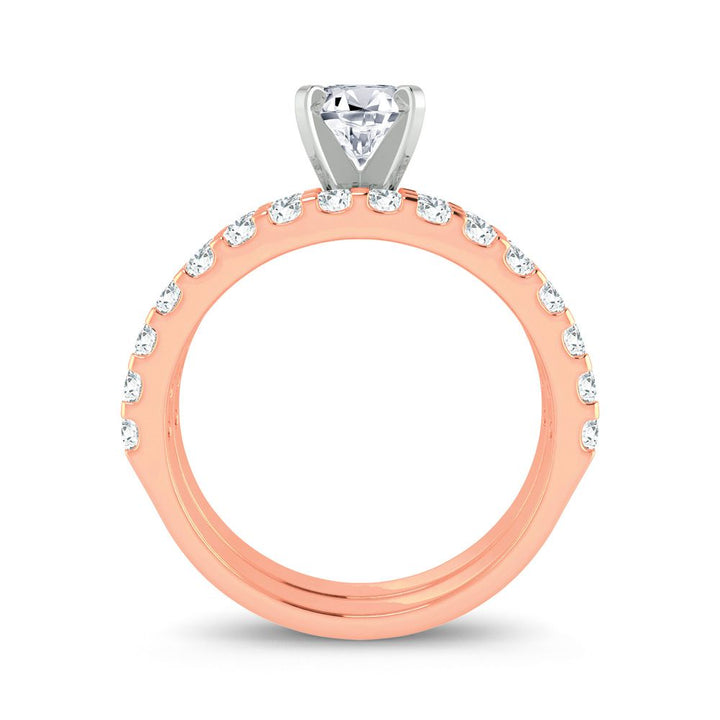 14k Rose Gold 1ct Lab Diamond Engagement Ring Setting