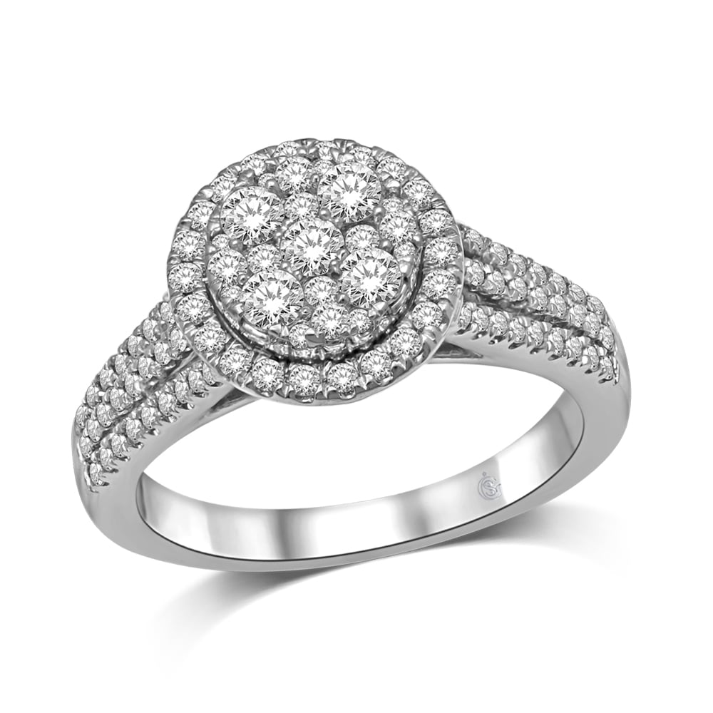 14K White Gold 9/10 Ct.Tw. Diamond Fashion Ring