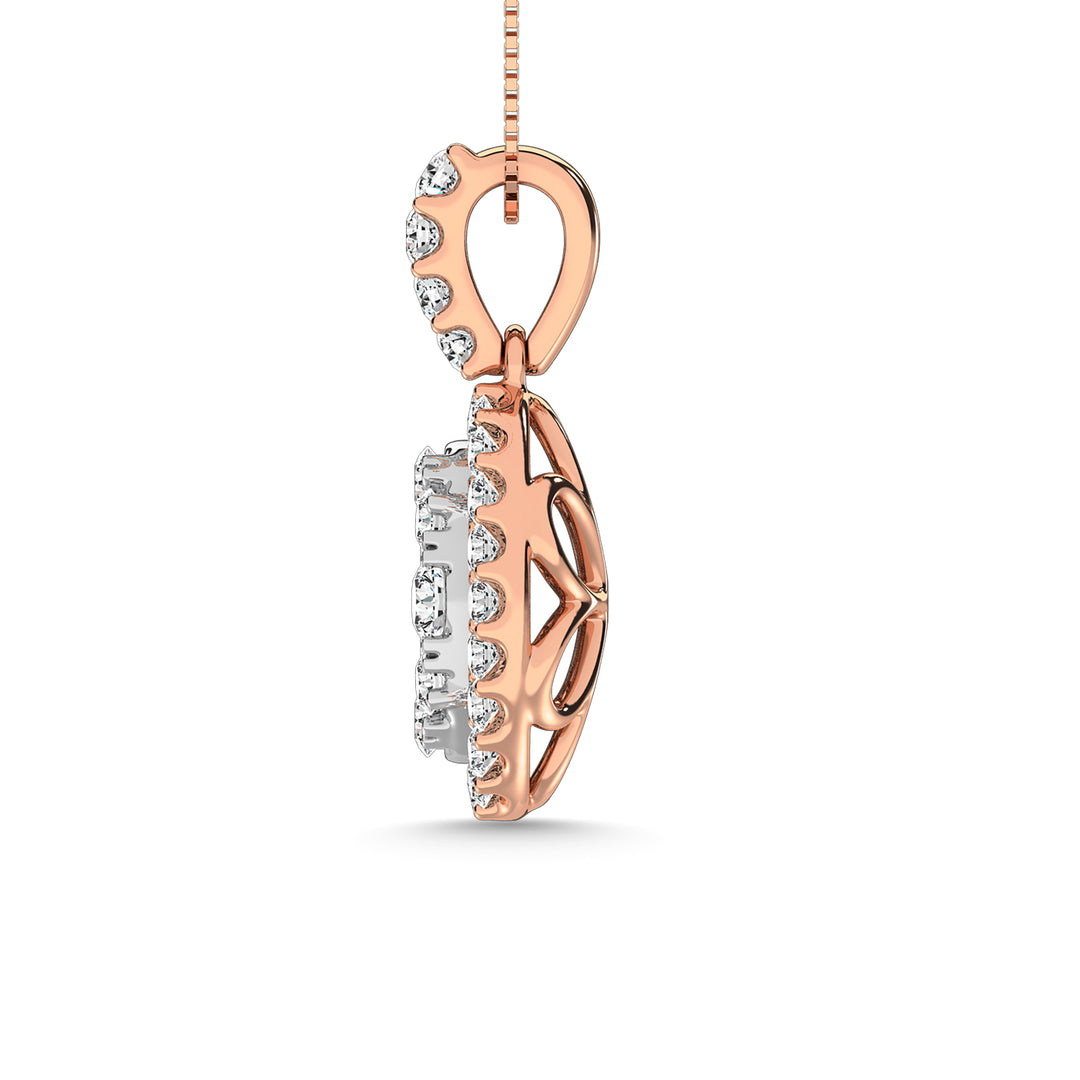 Diamond 5/8 Ct.Tw. Cluster Pendant in 14K Rose Gold