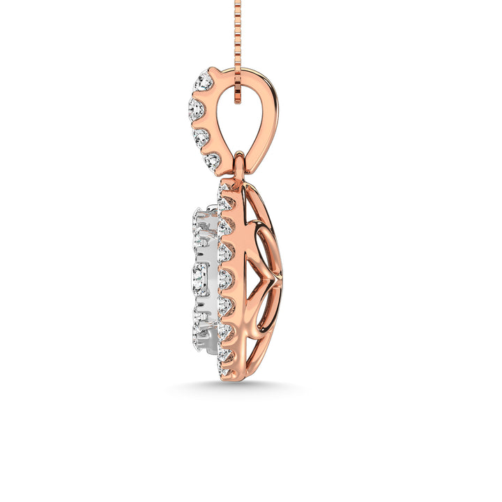 Diamond 5/8 Ct.Tw. Cluster Pendant in 14K Rose Gold