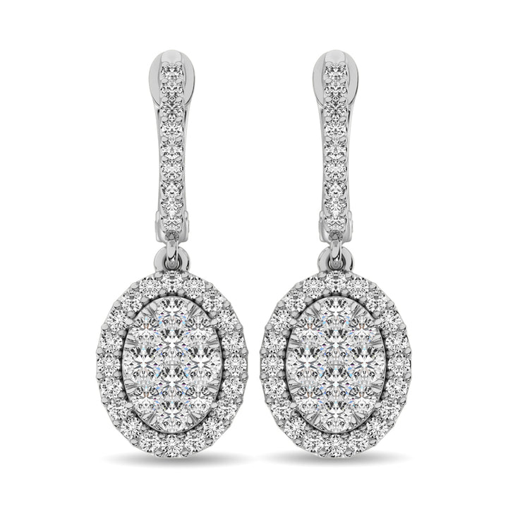 14K White Gold 1 Ct.tw Diamond Drop Earrings