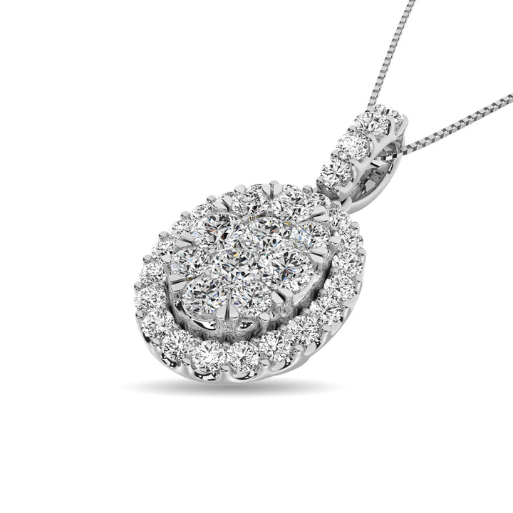 14K White Gold 5/8 Ct.tw Diamond Fashion Pendant