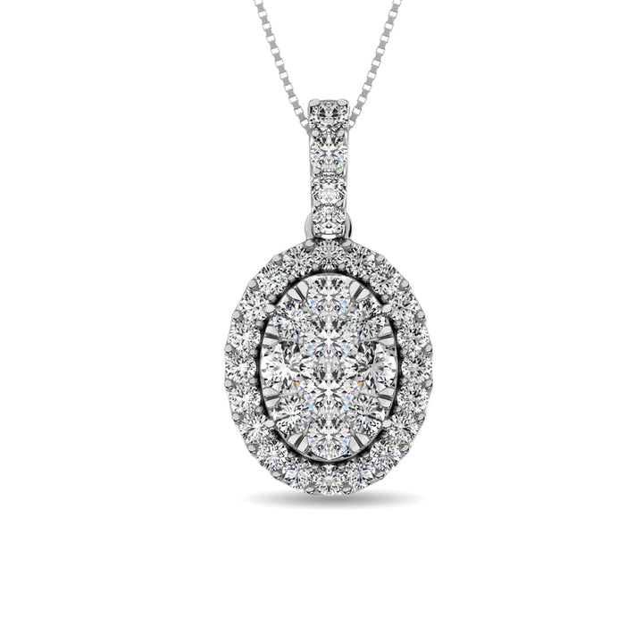 14K White Gold 1 1/4 Ct.tw Diamond Fashion Pendant