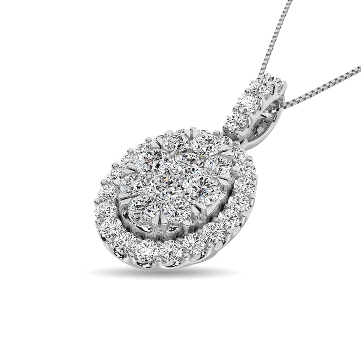 14K White Gold 1 1/4 Ct.tw Diamond Fashion Pendant