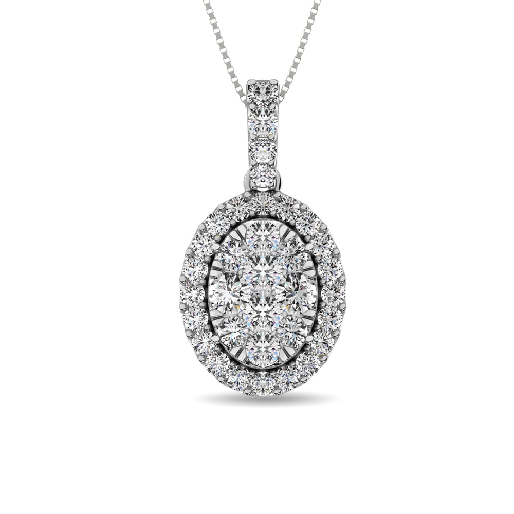 14K White Gold 1 5/8 Ct.tw Diamond Fashion Pendant