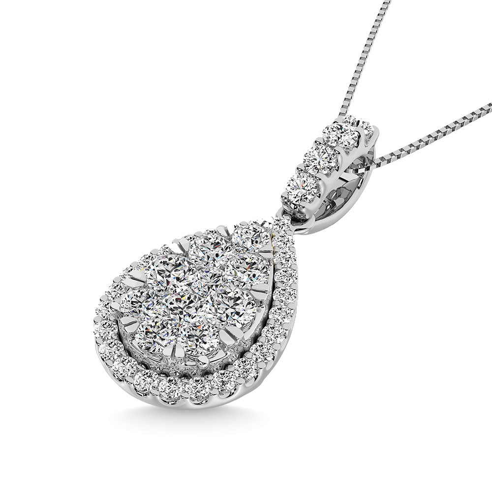 14K White Gold 1 1/5 Ct.tw Diamond Fashion Pendant