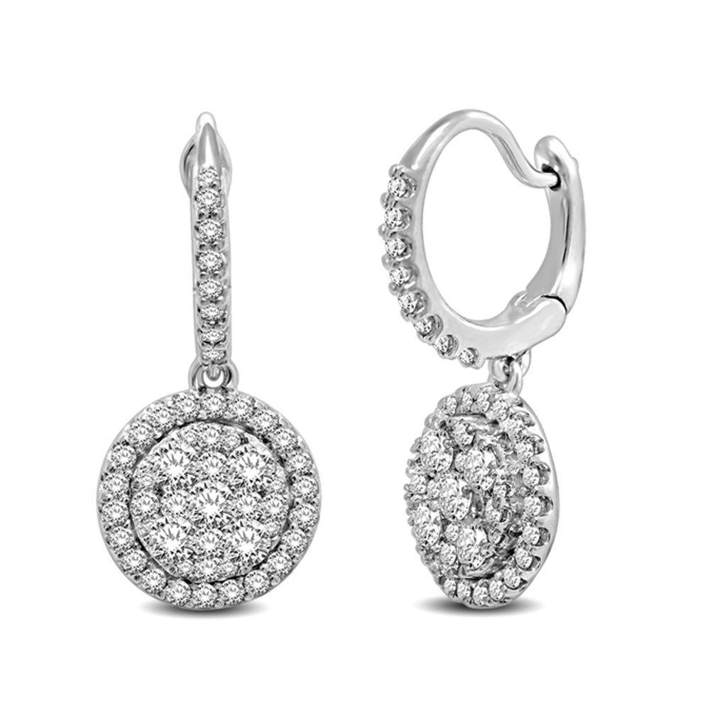 14K White Gold 2 1/10 Ct.tw Diamond Fashion Earrings
