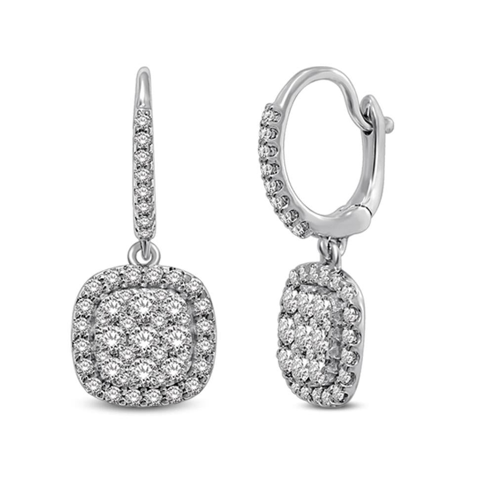 14K White Gold 2 Ct.tw Diamond Drop Earrings