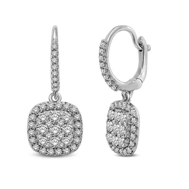 14K White Gold 2 Ct.tw Diamond Drop Earrings