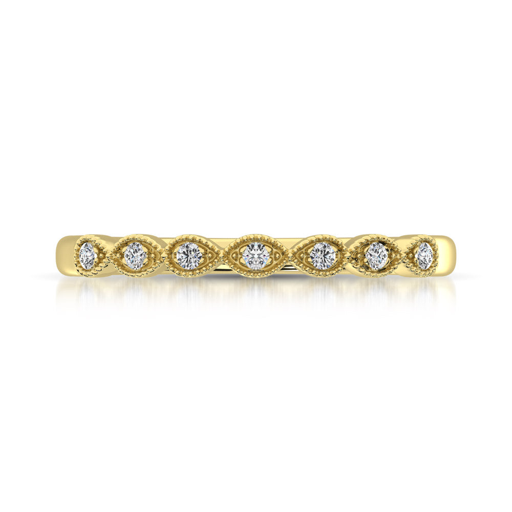 14K Yellow Gold 1/20 Ct.Tw. Diamond Stackable Band