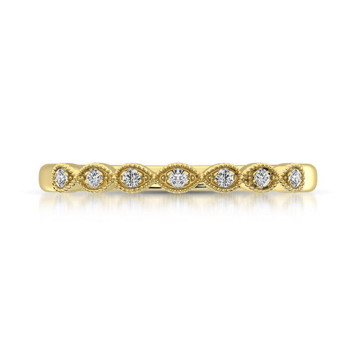 14K Yellow Gold 1/20 Ct.Tw. Diamond Stackable Band