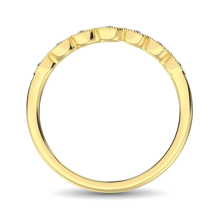 14K Yellow Gold 1/20 Ct.Tw. Diamond Stackable Band