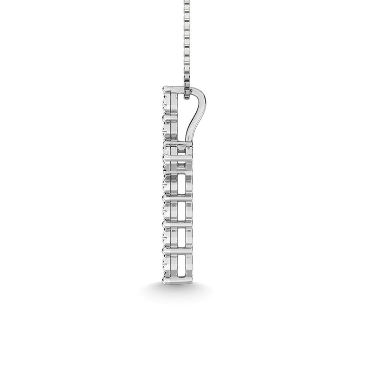 10K White Gold 1/20 Ct.Tw. Diamond Cross Pendant
