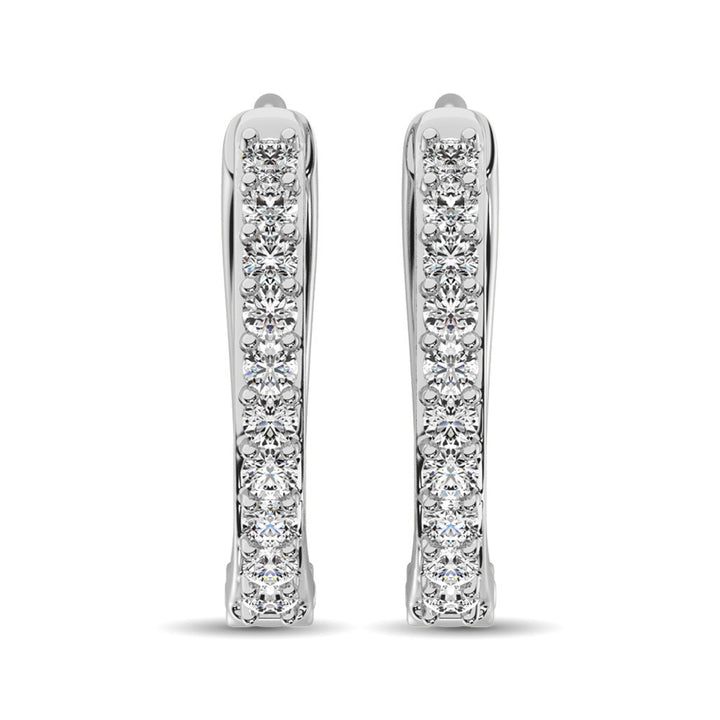 Diamond 1/10 Ct.Tw. Hoop Earrings in 10K White Gold