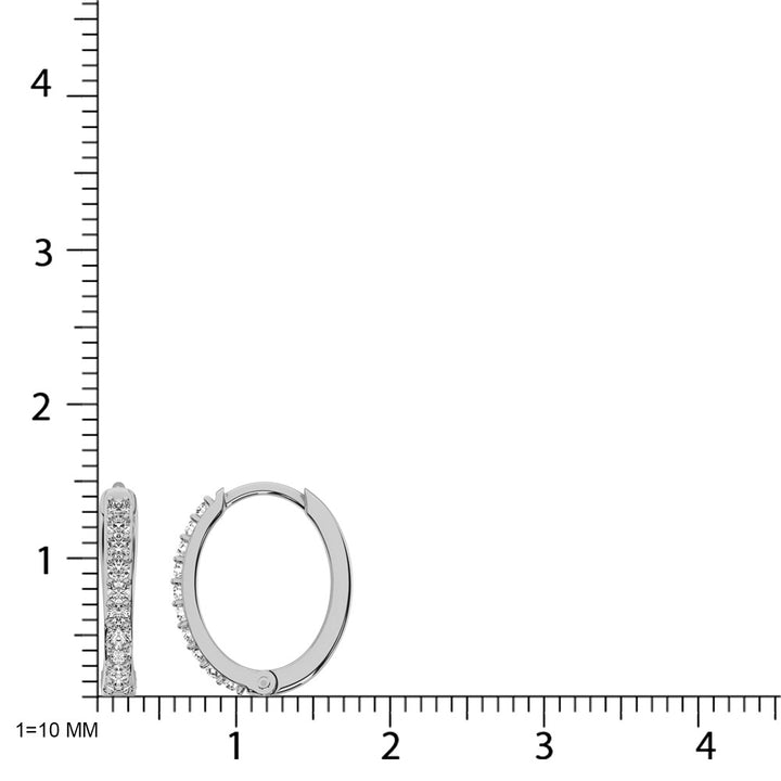 Diamond 1/10 Ct.Tw. Hoop Earrings in 10K White Gold