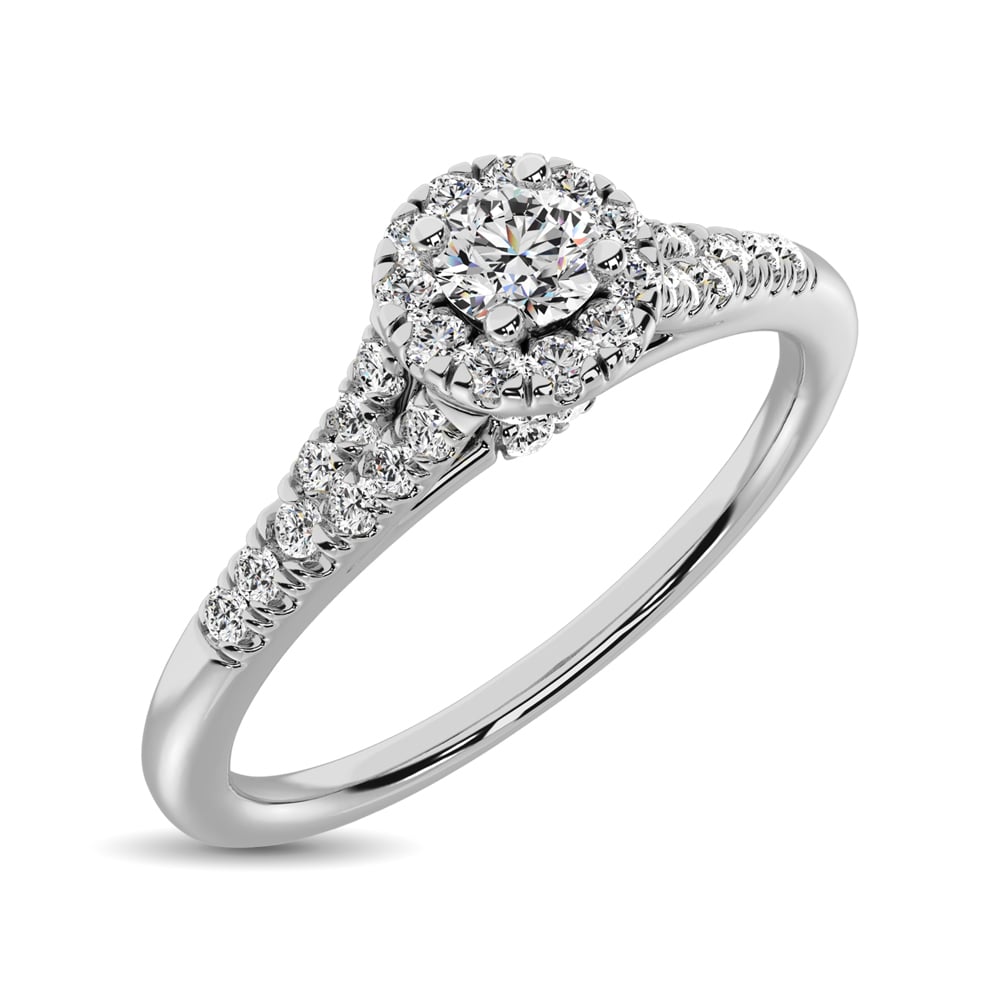 10K White Gold 1/4 Ct.tw Diamond Engagement Ring