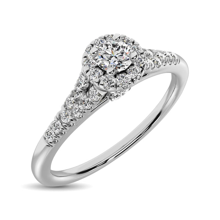 10K White Gold 1/4 Ct.tw Diamond Engagement Ring