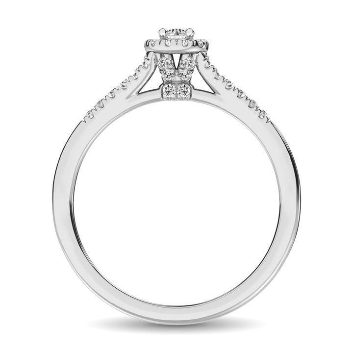 10K White Gold 1/4 Ct.tw Diamond Engagement Ring