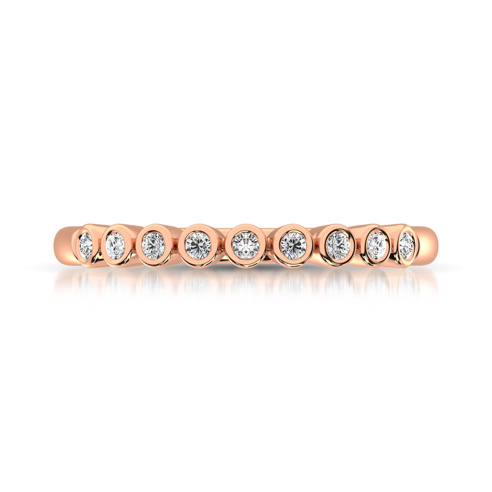 14K Rose Gold 1/10 Ct.Tw. Diamond Stackable Band