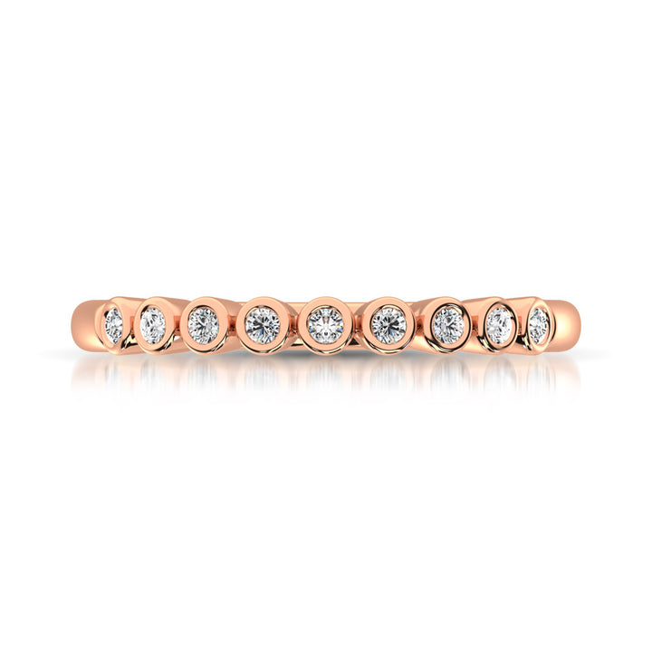 14K Rose Gold 1/10 Ct.Tw. Diamond Stackable Band