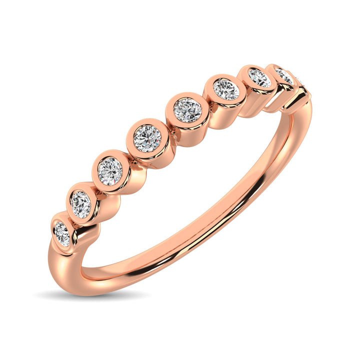 14K Rose Gold 1/10 Ct.Tw. Diamond Stackable Band