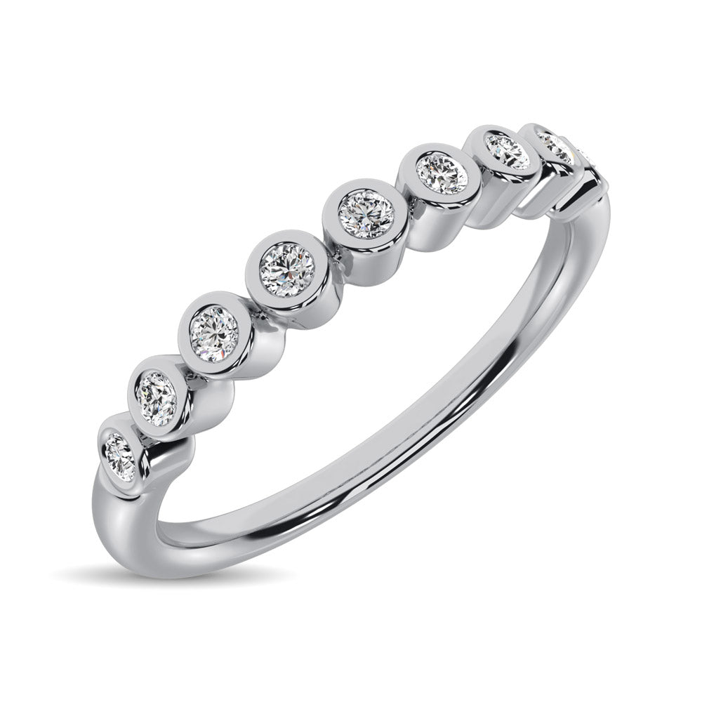 14K White Gold 1/10 Ct.Tw. Diamond Stackable Band
