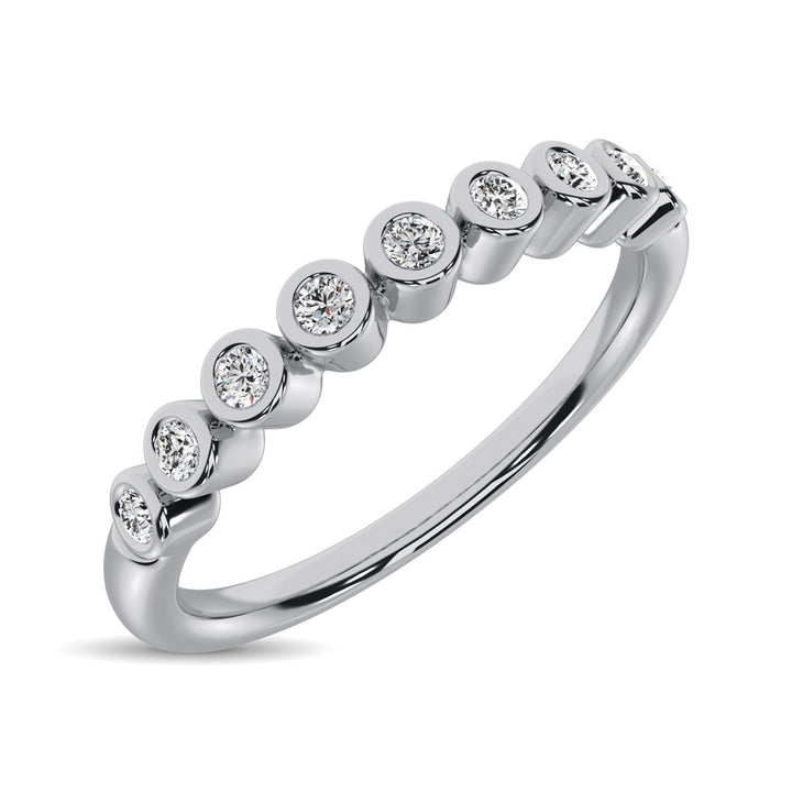 14K White Gold 1/10 Ct.Tw. Diamond Stackable Band