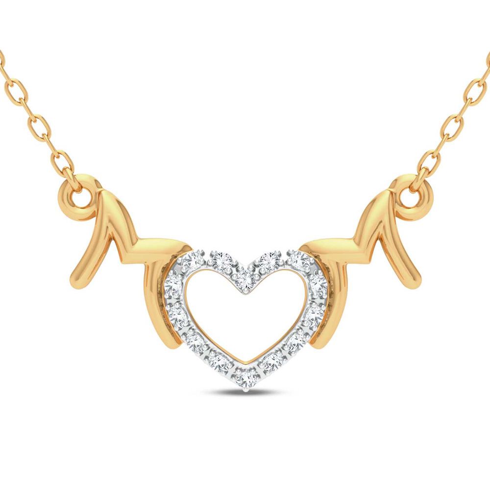 10k Yellow Gold Lab Diamond Pendant Necklace for Women