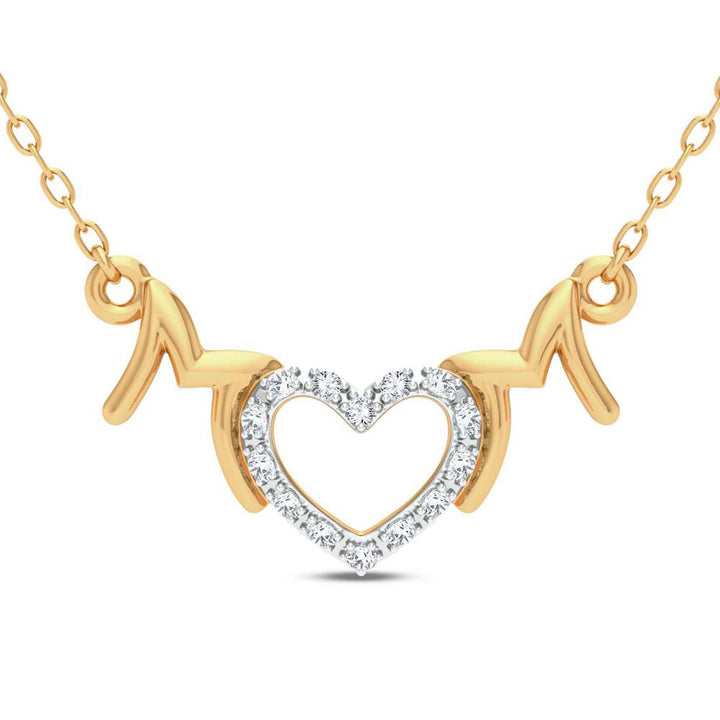 10k Yellow Gold Lab Diamond Pendant Necklace for Women