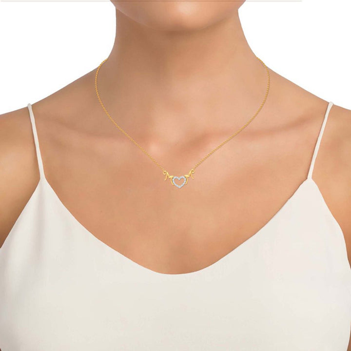 10k Yellow Gold Lab Diamond Pendant Necklace for Women