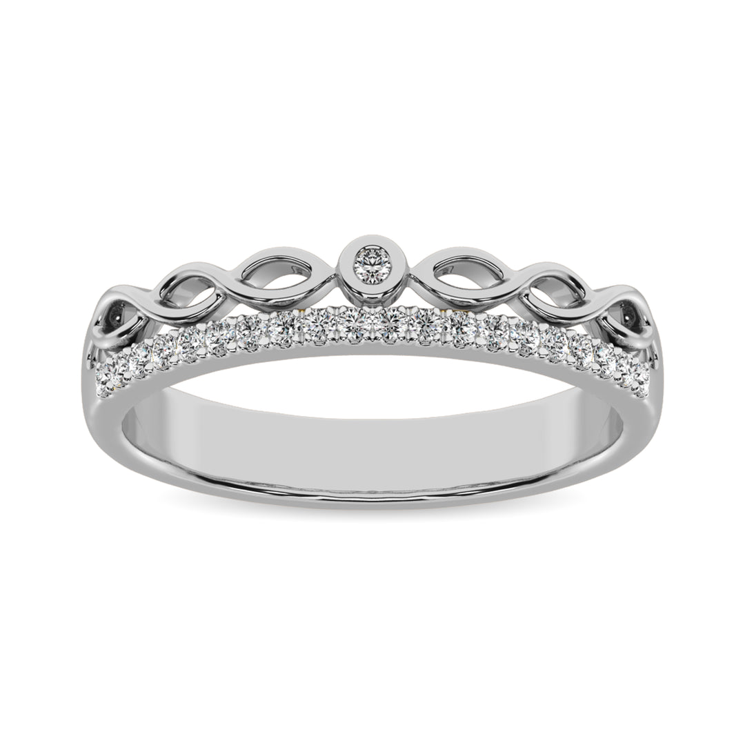 10k White Gold 1/10 Ct.Tw. Diamond Stackable Band