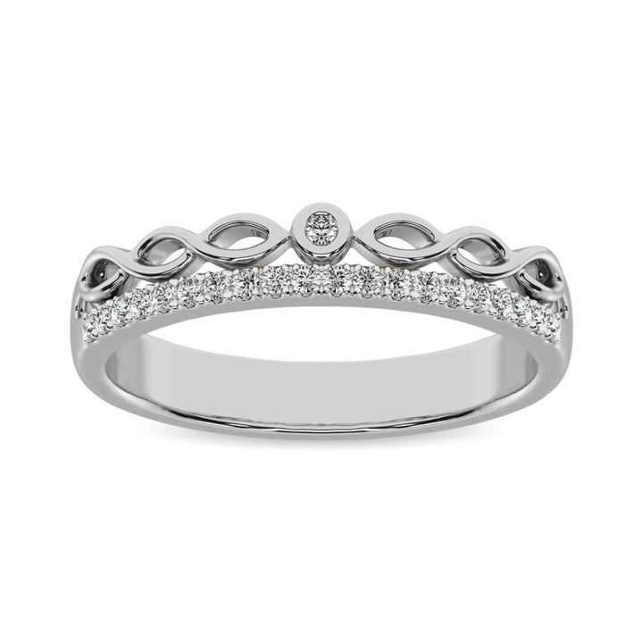 10k White Gold 1/10 Ct.Tw. Diamond Stackable Band