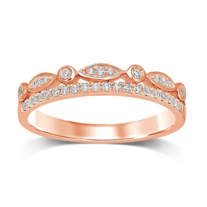 10k Rose Gold 1/6 Ct.Tw. Diamond Stackable Band