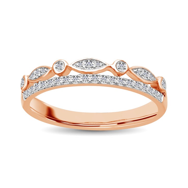 10k Rose Gold 1/6 Ct.Tw. Diamond Stackable Band