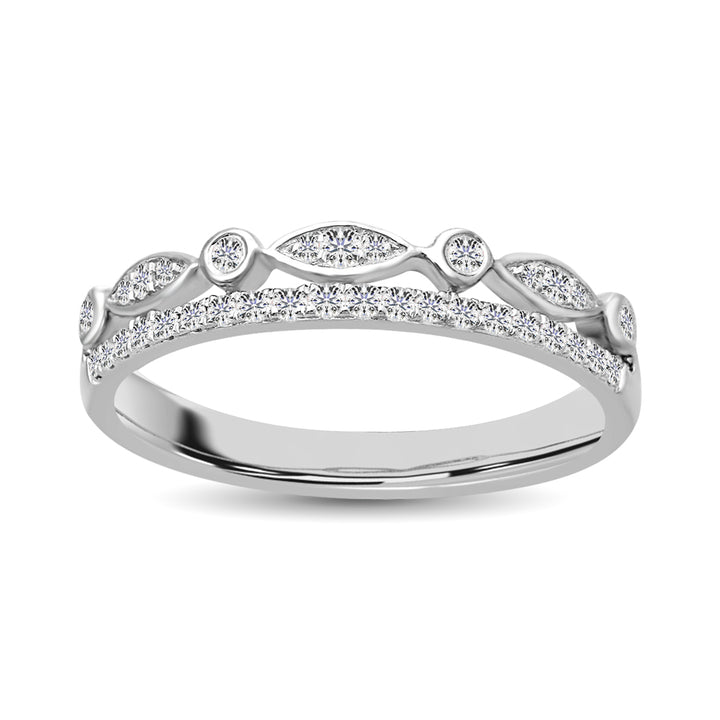10k White Gold 1/6 Ct.Tw. Diamond Stackable Band