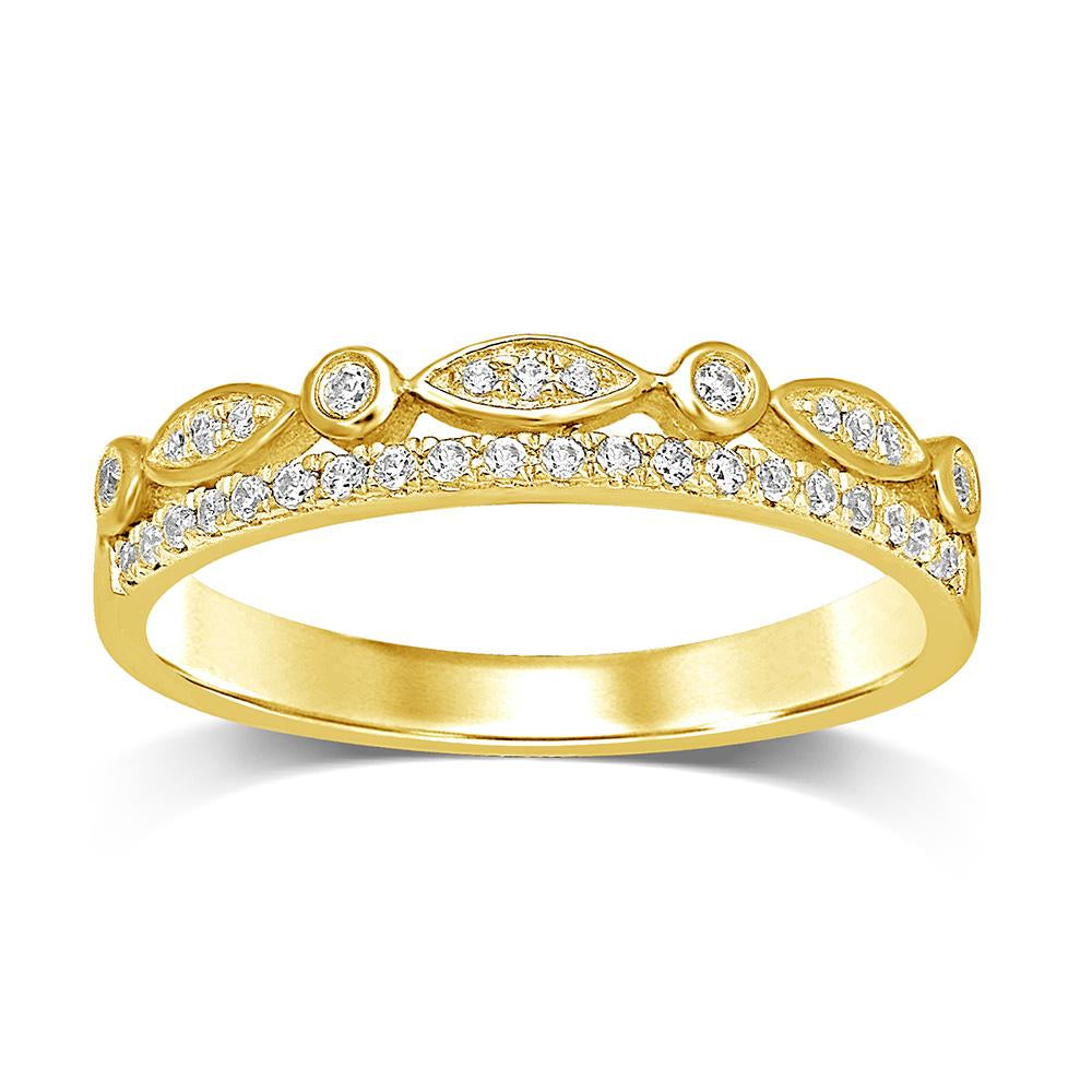 10k Yellow Gold 1/6 Ct.Tw. Diamond Stackable Band