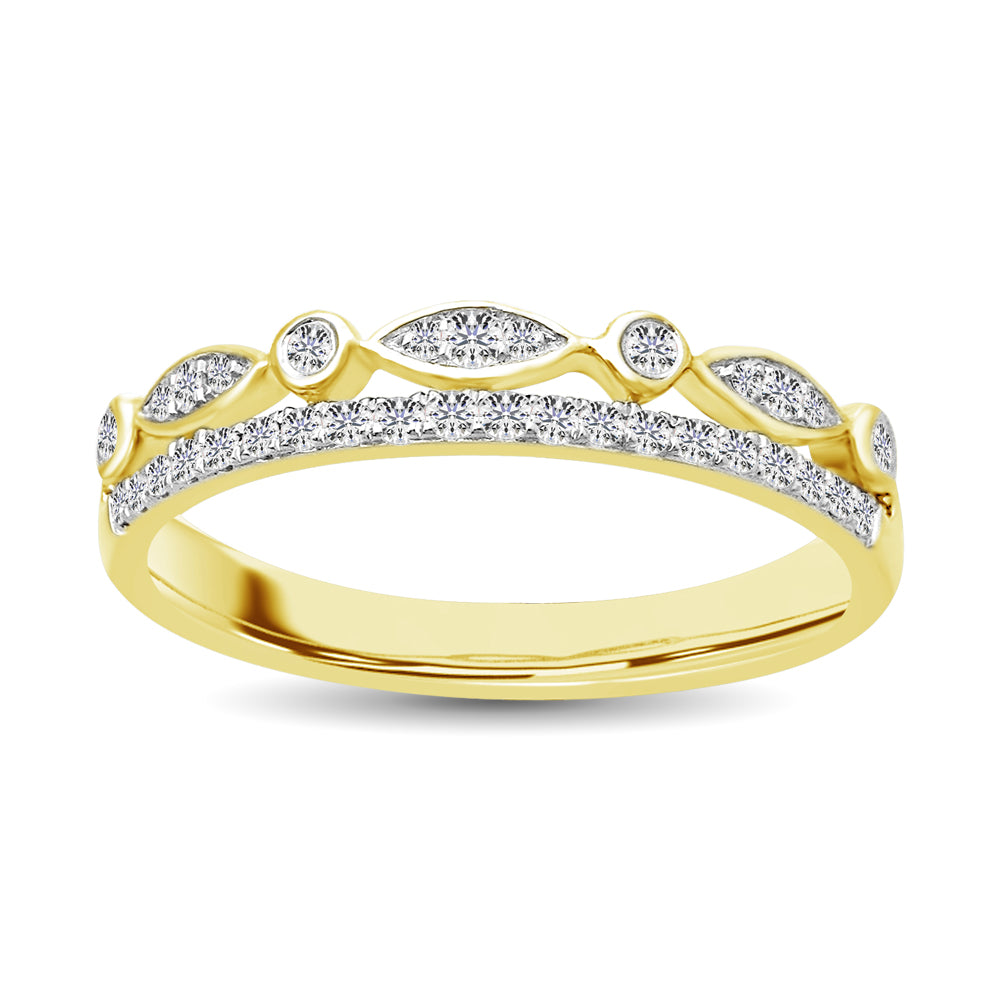 10k Yellow Gold 1/6 Ct.Tw. Diamond Stackable Band