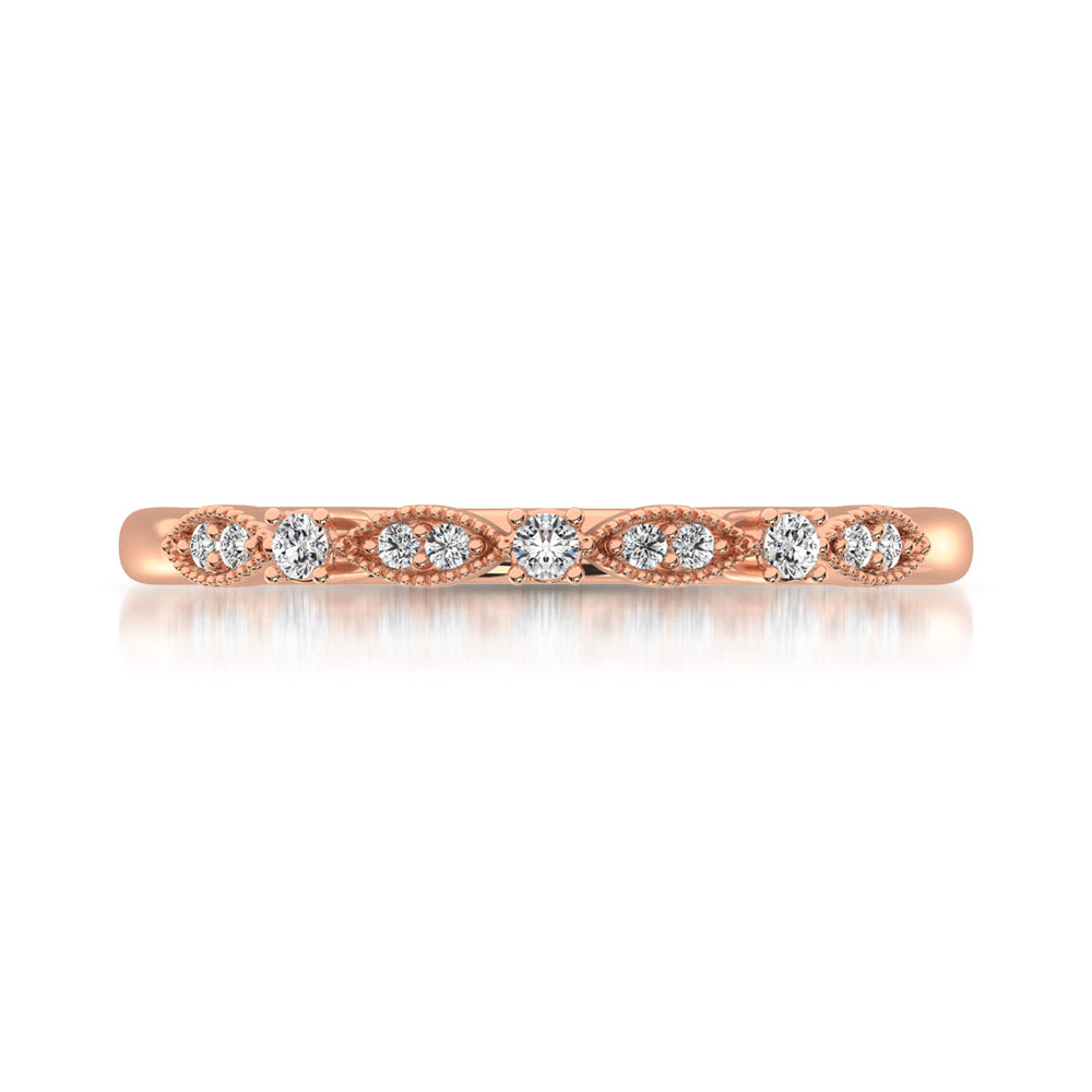 14K Rose Gold 1/10 Ct.Tw. Diamond Stackable Band