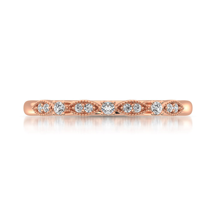 14K Rose Gold 1/10 Ct.Tw. Diamond Stackable Band