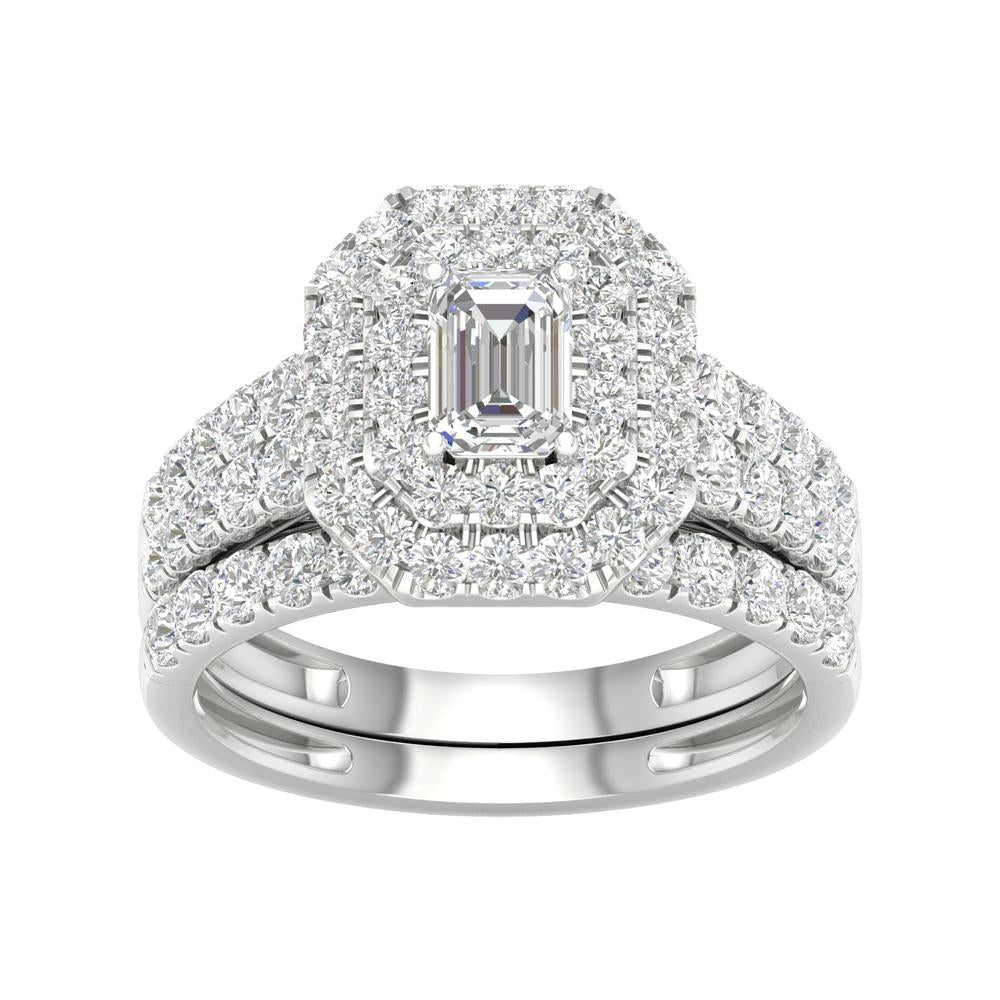 Elegant 14k White Gold 1.50ct Lab Diamond Bridal Ring