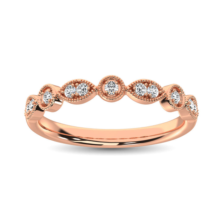 14K Rose Gold 1/8 Ct.Tw. Diamond Stackable Band